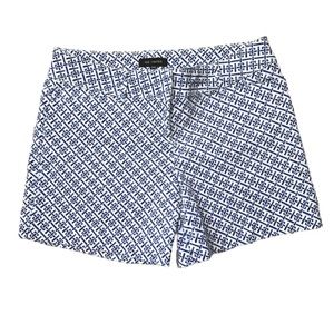 The Limited Shorts Womens Size 6 Blue Geometric Cotton Stretch Back Pockets